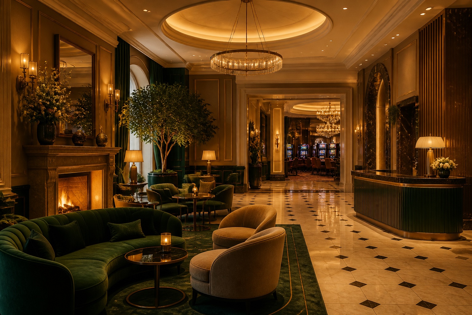 The welcoming lobby of Hotel Hinava Casino Hotel